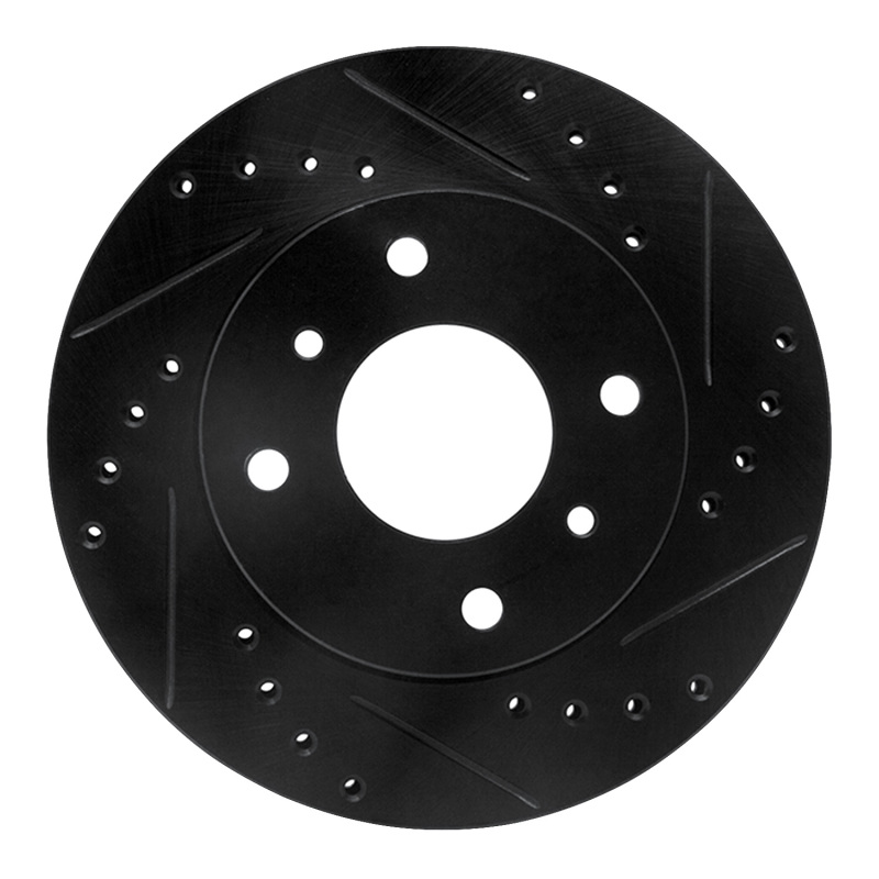 Infiniti G20 Brake Rotor (1) - Front Right - R1 Concepts - Drilled & Slotted - Black - `89-`13